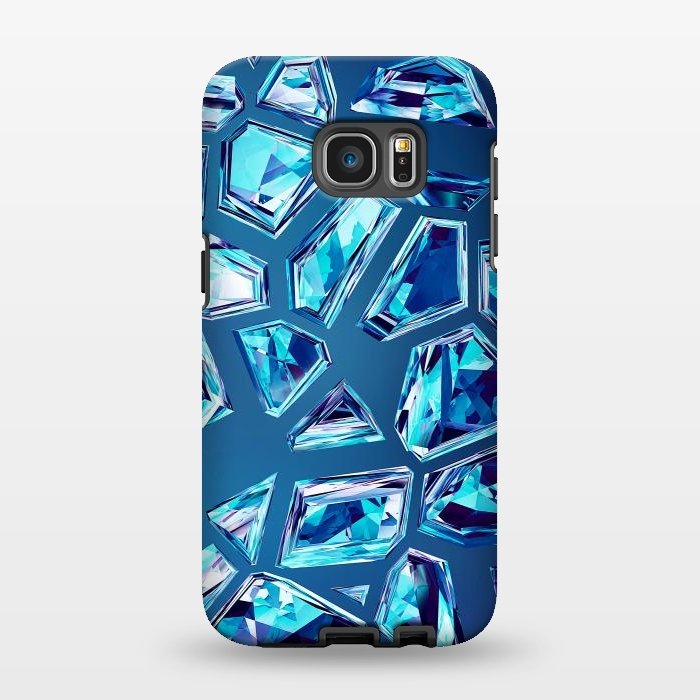 Galaxy S7 EDGE StrongFit Blue Shattered Crystals by Art Design Works