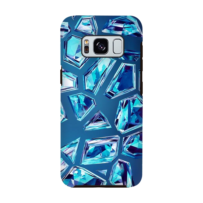 Galaxy S8 StrongFit Blue Shattered Crystals by Art Design Works