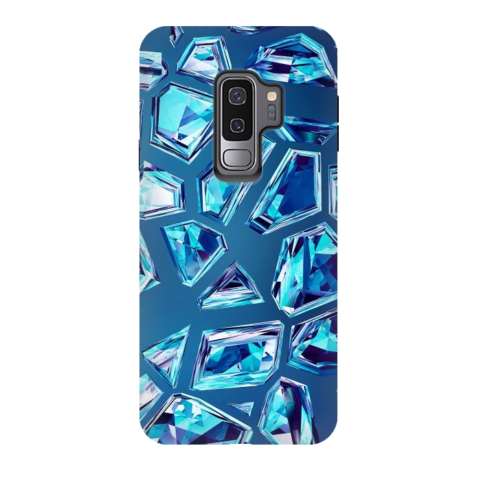 Galaxy S9 plus StrongFit Blue Shattered Crystals by Art Design Works