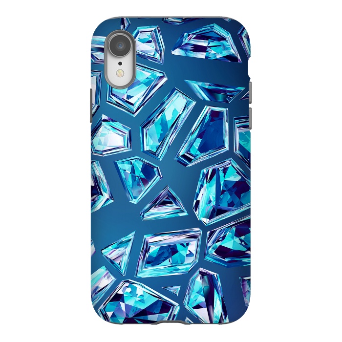 iPhone Xr StrongFit Blue Shattered Crystals by Art Design Works