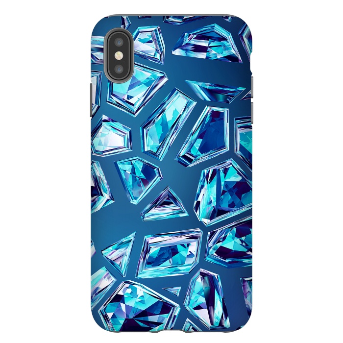 iPhone Xs Max StrongFit Blue Shattered Crystals by Art Design Works