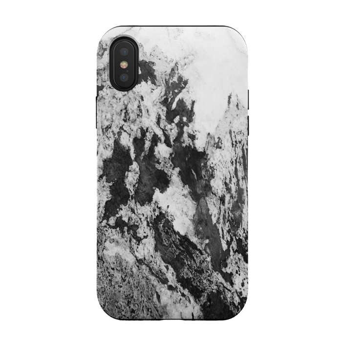 iPhone Xs / X StrongFit Black and White Marble Mountain I by amini54
