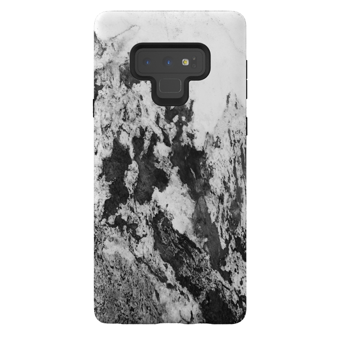 Galaxy Note 9 StrongFit Black and White Marble Mountain I by amini54
