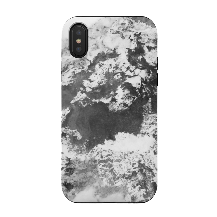 iPhone Xs / X StrongFit Black and White Marble Mountain II by amini54
