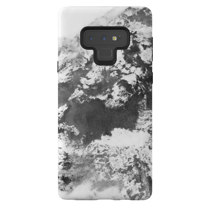 Galaxy Note 9 StrongFit Black and White Marble Mountain II by amini54