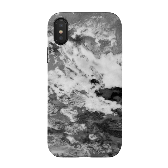 iPhone Xs / X StrongFit Black and White Marble Mountain III by amini54