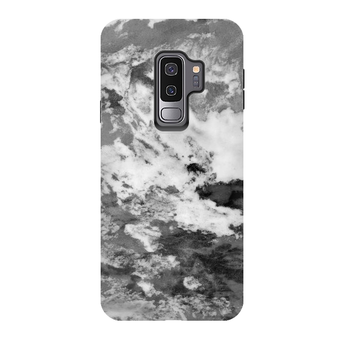 Galaxy S9 plus StrongFit Black and White Marble Mountain III by amini54
