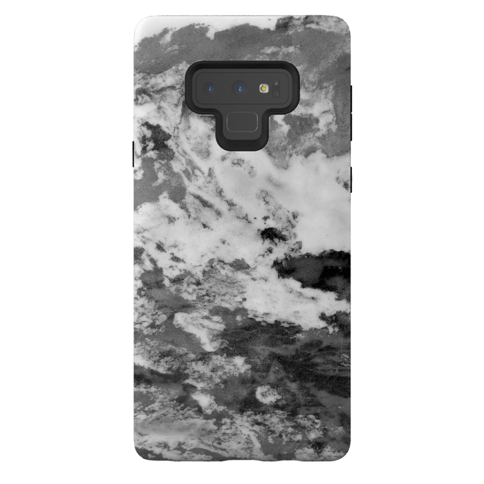 Galaxy Note 9 StrongFit Black and White Marble Mountain III by amini54