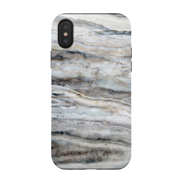 iPhone Xs / X StrongFit Blue and White Marble I by amini54
