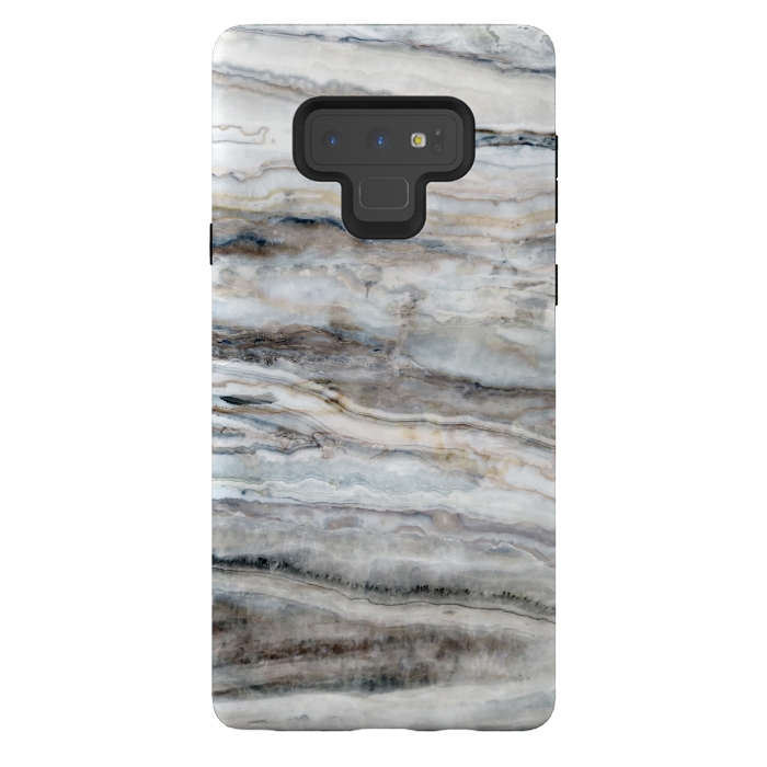 Galaxy Note 9 StrongFit Blue and White Marble I by amini54