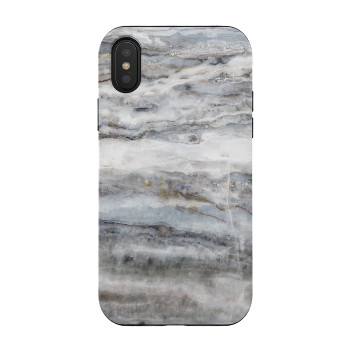 iPhone Xs / X StrongFit Blue and White Marble II by amini54