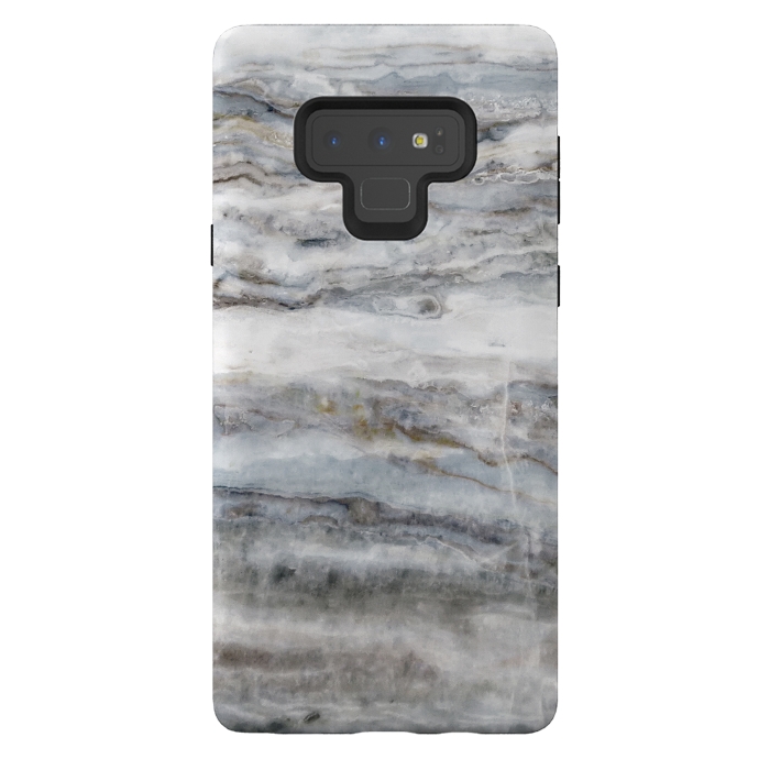 Galaxy Note 9 StrongFit Blue and White Marble II by amini54