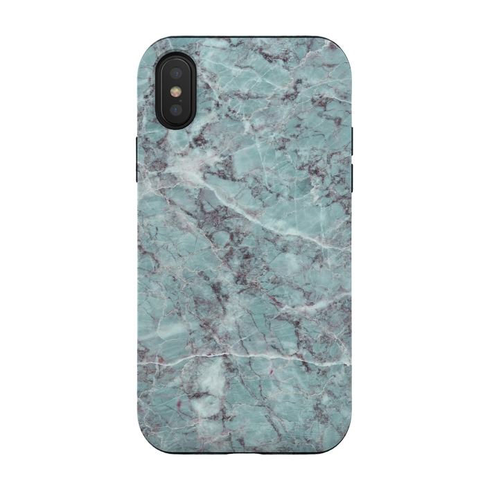 iPhone Xs / X StrongFit Teal Marble by amini54