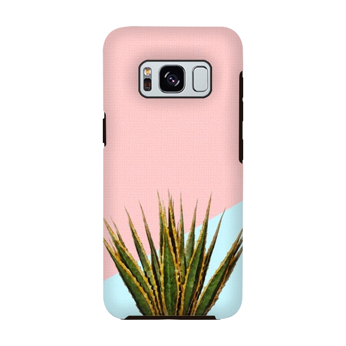 Galaxy S8 StrongFit  Agave Plant on Pink and Teal Wall by amini54