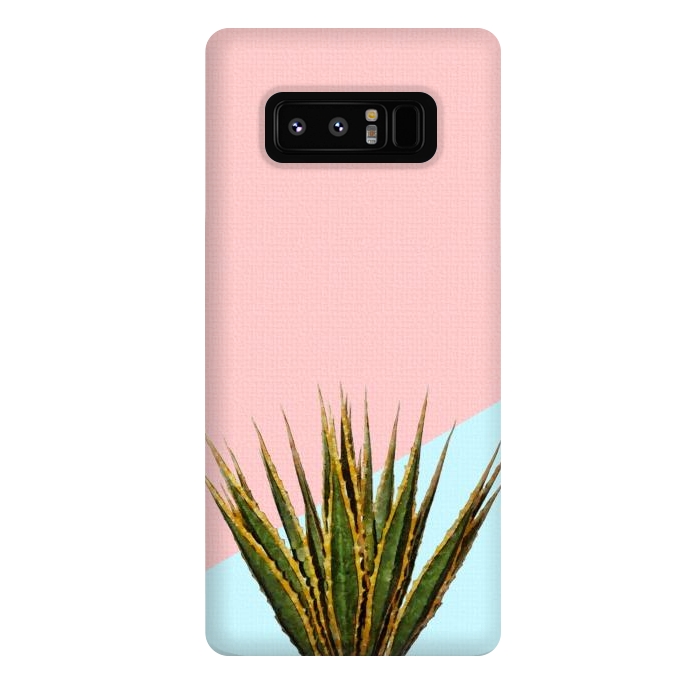Galaxy Note 8 StrongFit  Agave Plant on Pink and Teal Wall by amini54