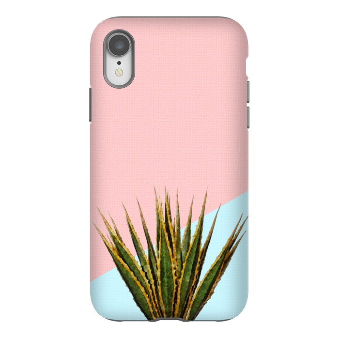 iPhone Xr StrongFit  Agave Plant on Pink and Teal Wall by amini54