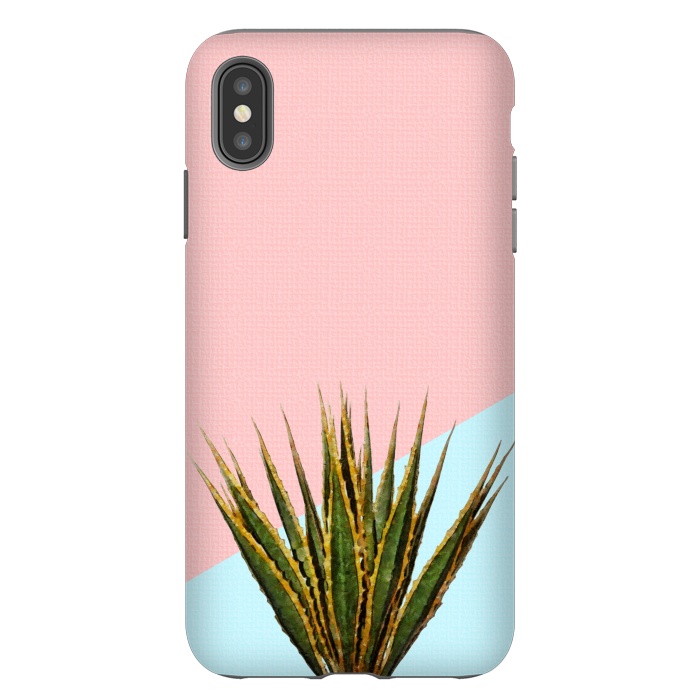 iPhone Xs Max StrongFit  Agave Plant on Pink and Teal Wall by amini54