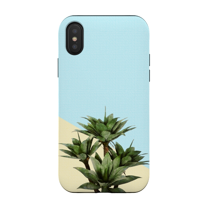 iPhone Xs / X StrongFit  Agave Plant on Lemon and Teal Wall by amini54