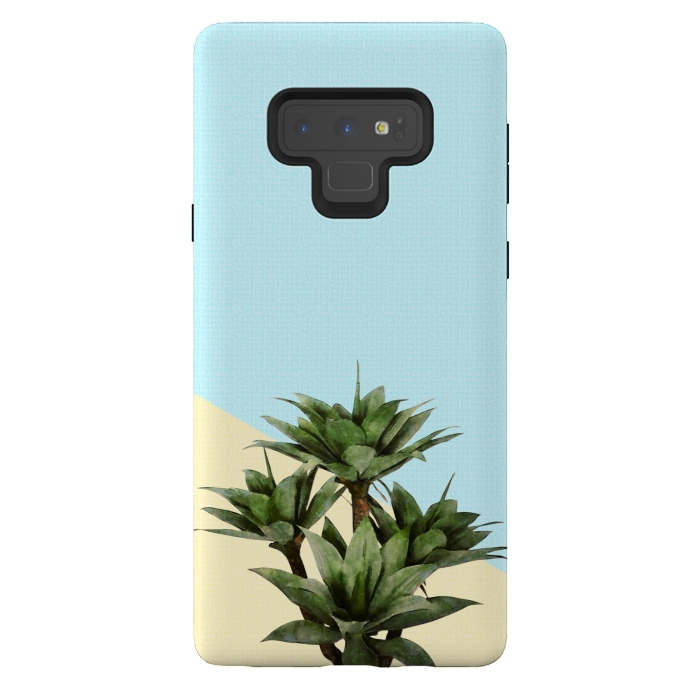 Galaxy Note 9 StrongFit  Agave Plant on Lemon and Teal Wall by amini54