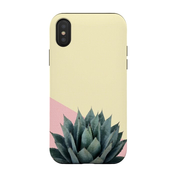 iPhone Xs / X StrongFit  Agave Plant on Lemon and Pink Wall by amini54
