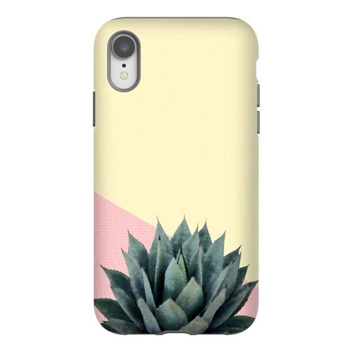 iPhone Xr StrongFit  Agave Plant on Lemon and Pink Wall by amini54