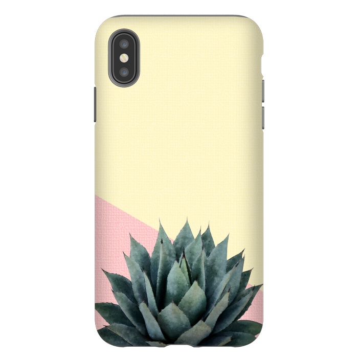 iPhone Xs Max StrongFit  Agave Plant on Lemon and Pink Wall by amini54