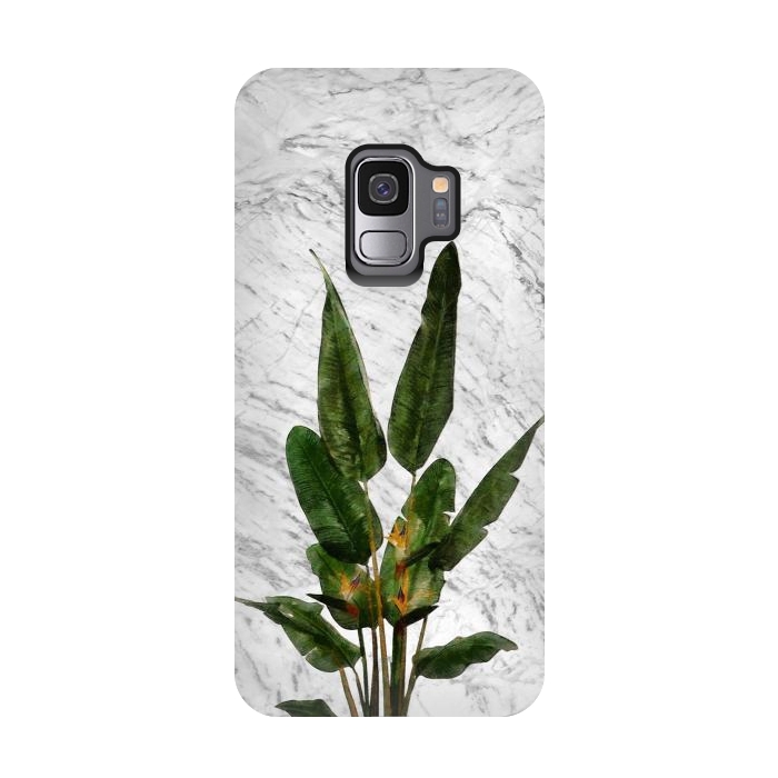 Galaxy S9 StrongFit Bird of Paradise Plant on White by amini54