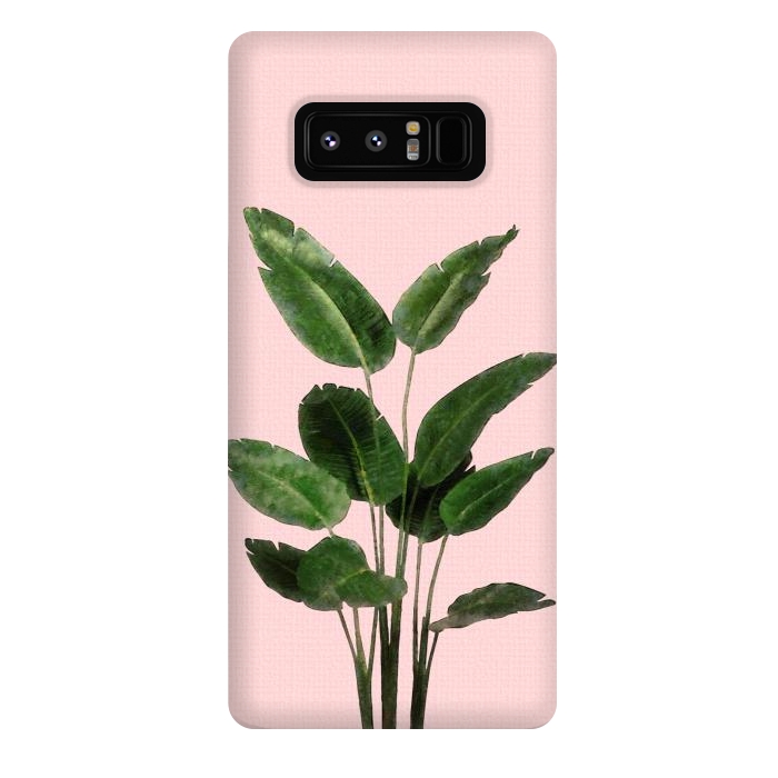Galaxy Note 8 StrongFit Bird of Paradise Plant on Pink by amini54