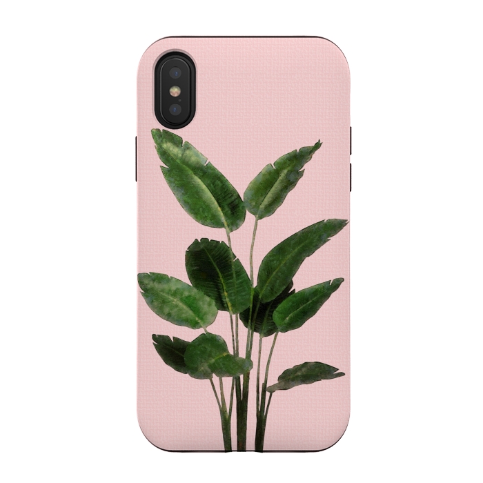 iPhone Xs / X StrongFit Bird of Paradise Plant on Pink by amini54
