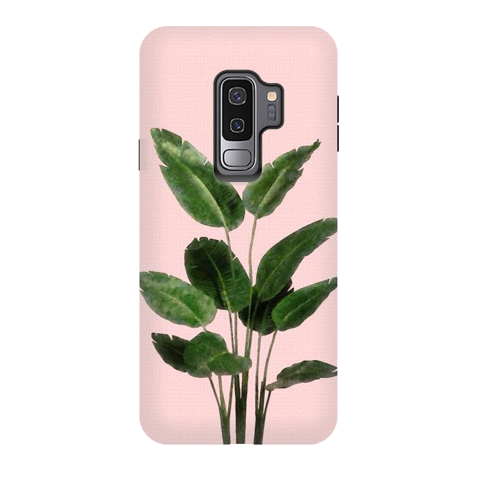Galaxy S9 plus StrongFit Bird of Paradise Plant on Pink by amini54