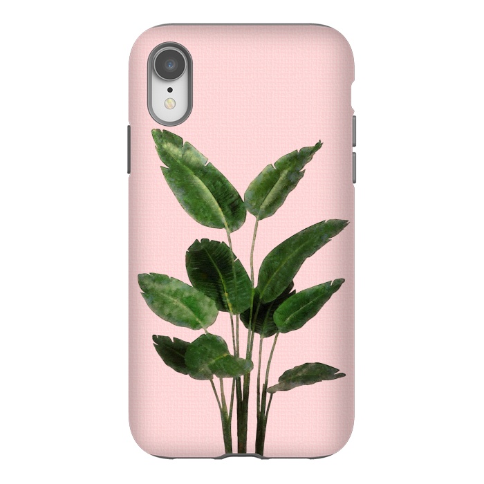 iPhone Xr StrongFit Bird of Paradise Plant on Pink by amini54