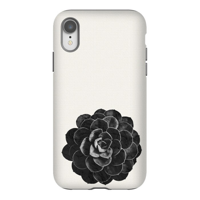 iPhone Xr StrongFit Succulent Black Marble by amini54