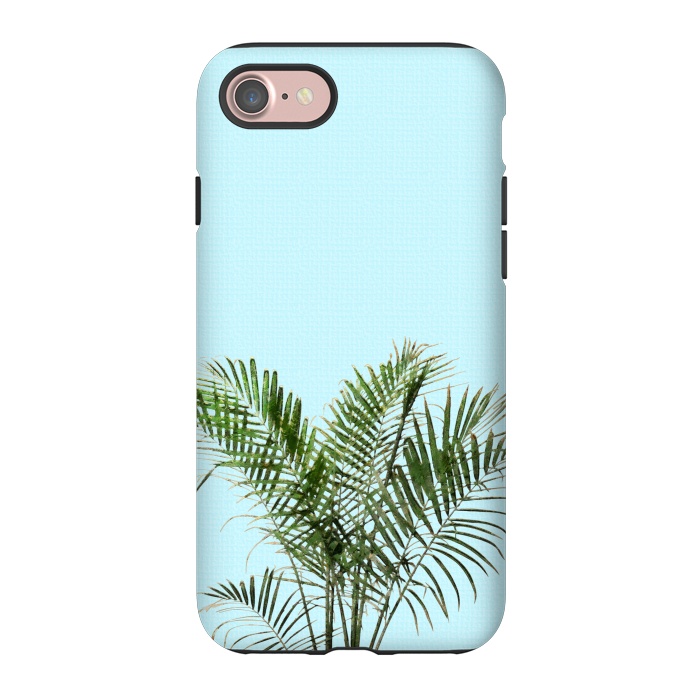 iPhone 7 StrongFit  Palm Plant on Pastel Blue Wall by amini54