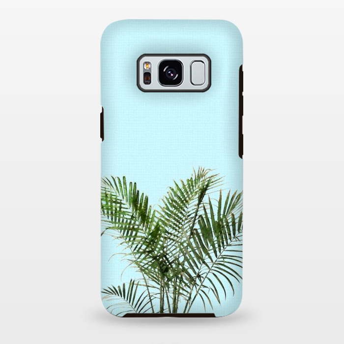 Galaxy S8 plus StrongFit  Palm Plant on Pastel Blue Wall by amini54