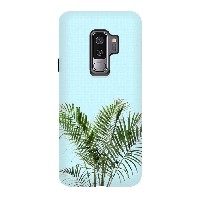 Galaxy S9 plus StrongFit  Palm Plant on Pastel Blue Wall by amini54