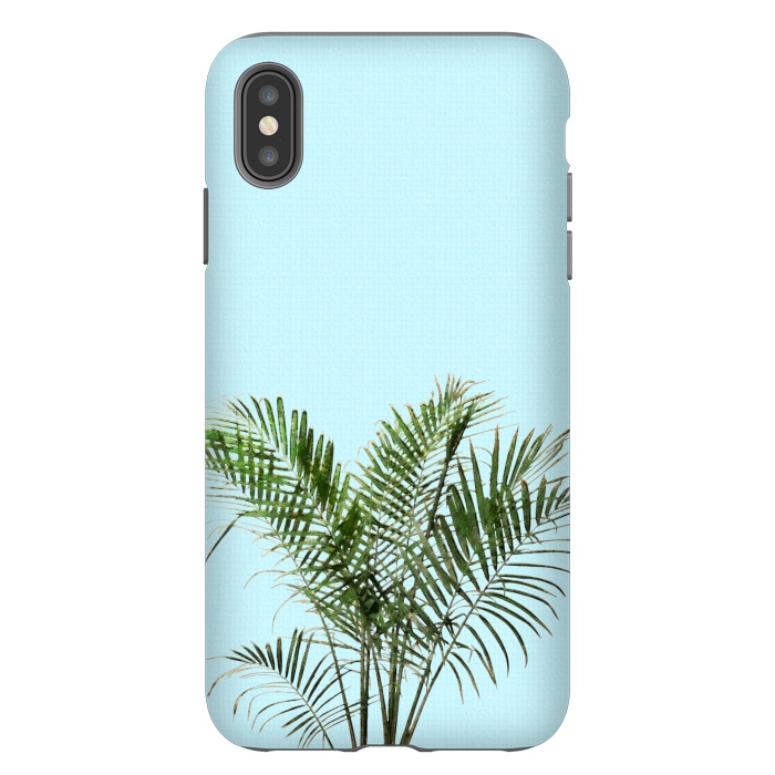iPhone Xs Max StrongFit  Palm Plant on Pastel Blue Wall by amini54