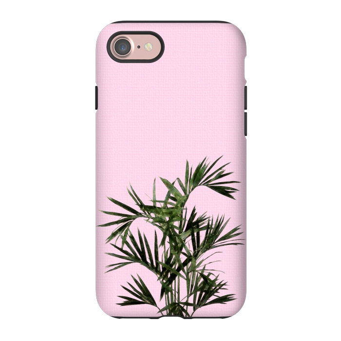iPhone 7 StrongFit Palm Plant on Pastel Pink Wall by amini54