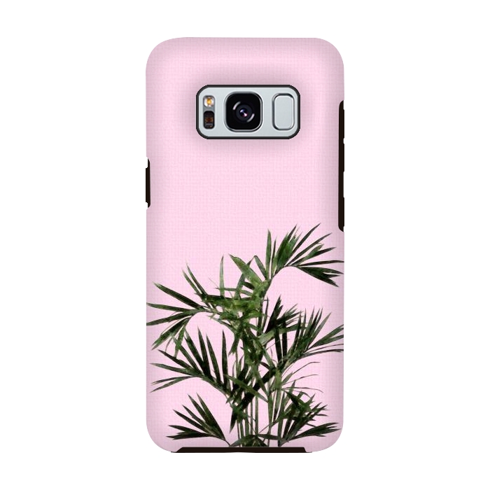 Galaxy S8 StrongFit Palm Plant on Pastel Pink Wall by amini54