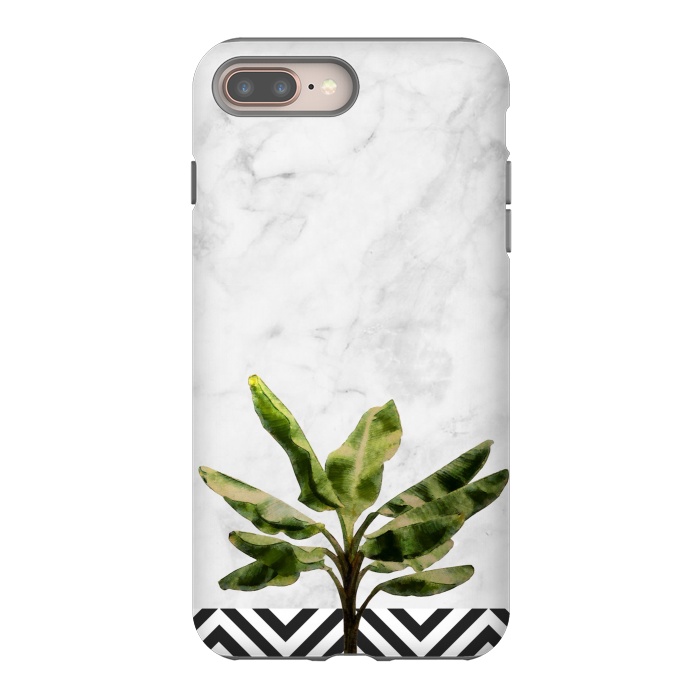 iPhone 7 plus StrongFit Banana Plant on White Marble and Checker Wall by amini54