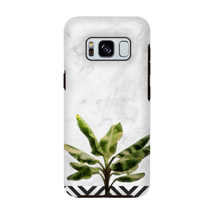 Galaxy S8 StrongFit Banana Plant on White Marble and Checker Wall by amini54