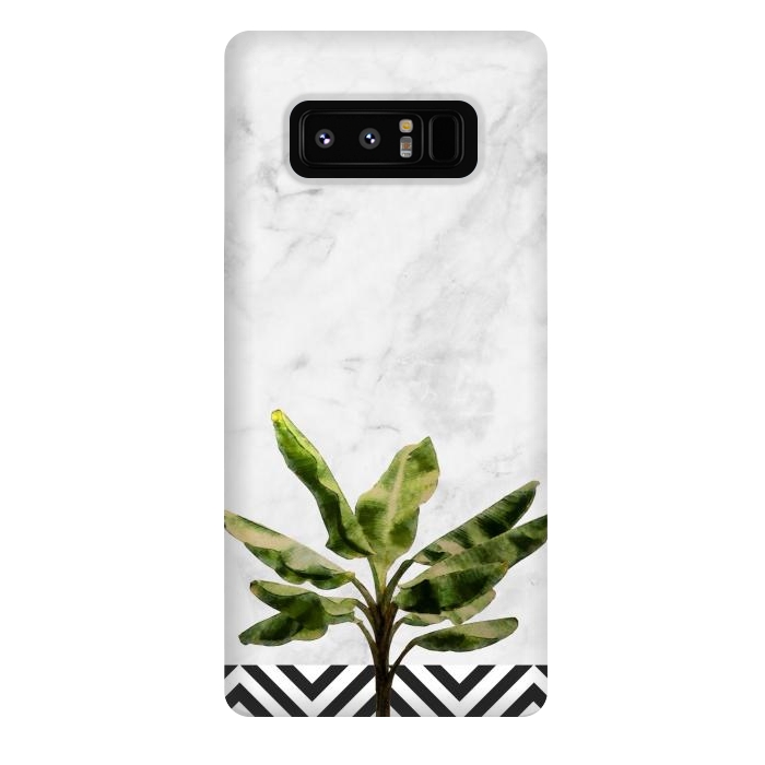 Galaxy Note 8 StrongFit Banana Plant on White Marble and Checker Wall by amini54