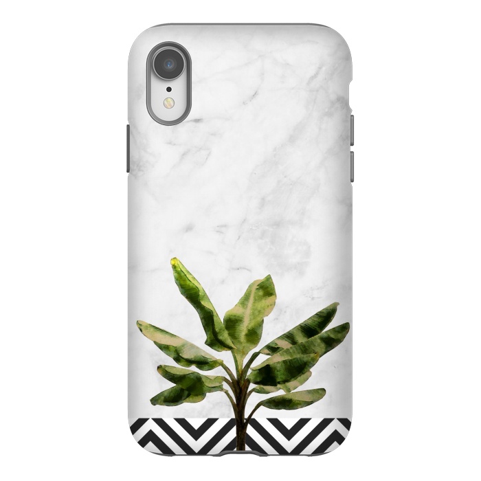 iPhone Xr StrongFit Banana Plant on White Marble and Checker Wall by amini54