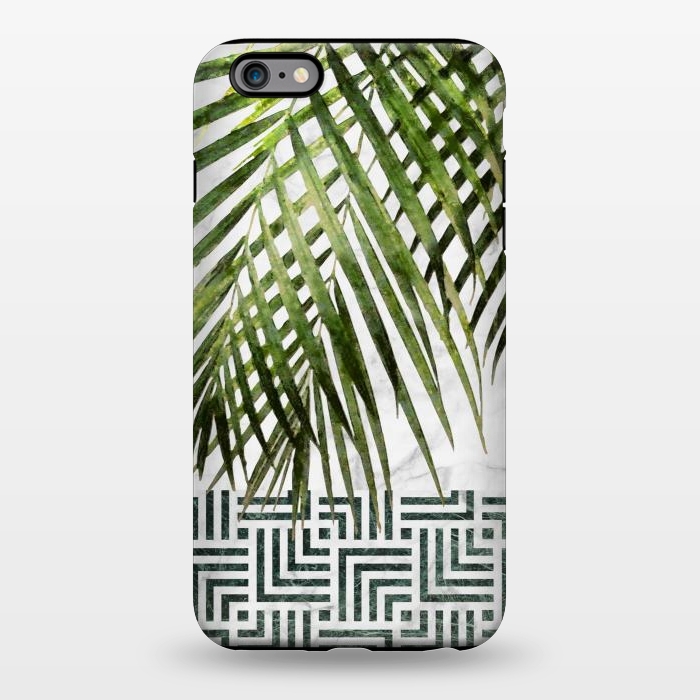 iPhone 6/6s plus StrongFit Palm Leaves on White Marble and Tiles by amini54
