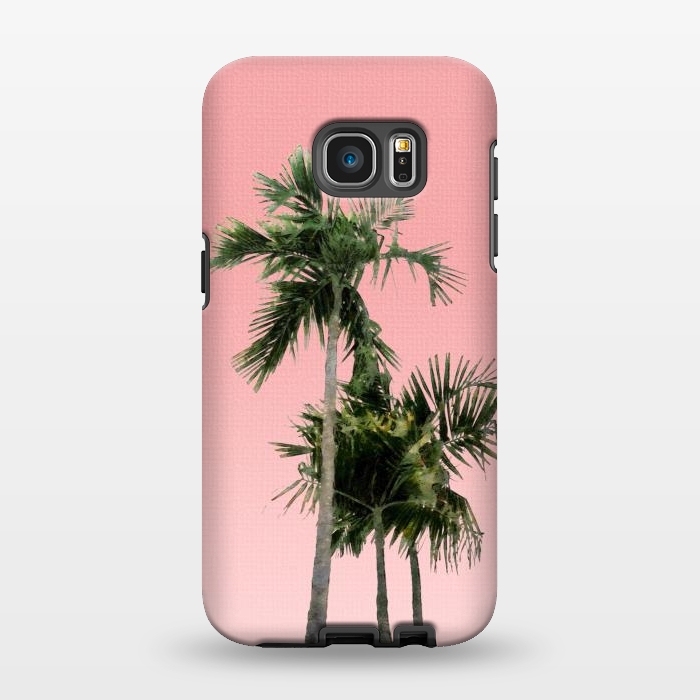 Galaxy S7 EDGE StrongFit Palm Trees on Pink by amini54