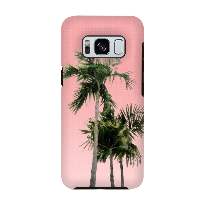 Galaxy S8 StrongFit Palm Trees on Pink by amini54