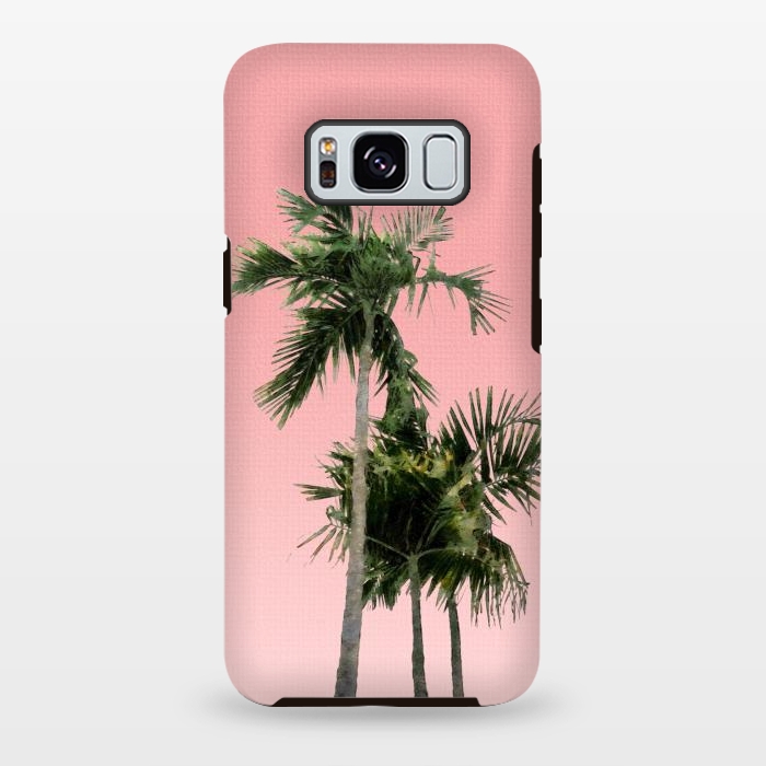 Galaxy S8 plus StrongFit Palm Trees on Pink by amini54