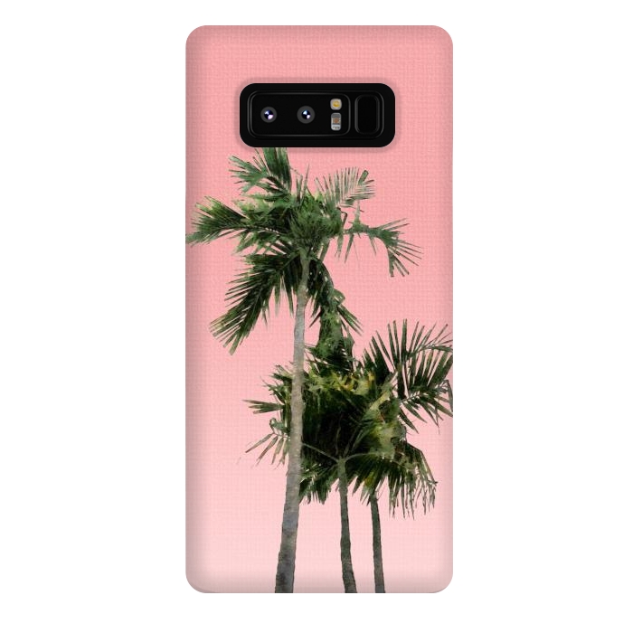 Galaxy Note 8 StrongFit Palm Trees on Pink by amini54
