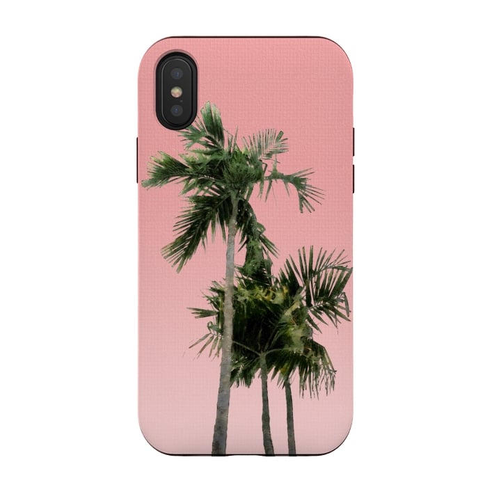 iPhone Xs / X StrongFit Palm Trees on Pink by amini54