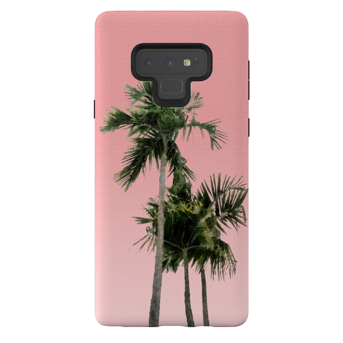 Galaxy Note 9 StrongFit Palm Trees on Pink by amini54