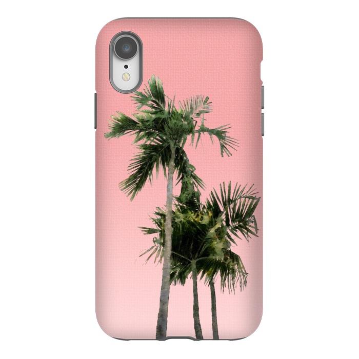 iPhone Xr StrongFit Palm Trees on Pink by amini54